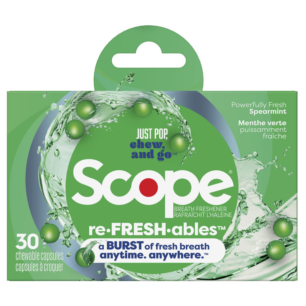 Scope Refreshables, Chewable Capsules to Freshen Breath, Spearmint -Image