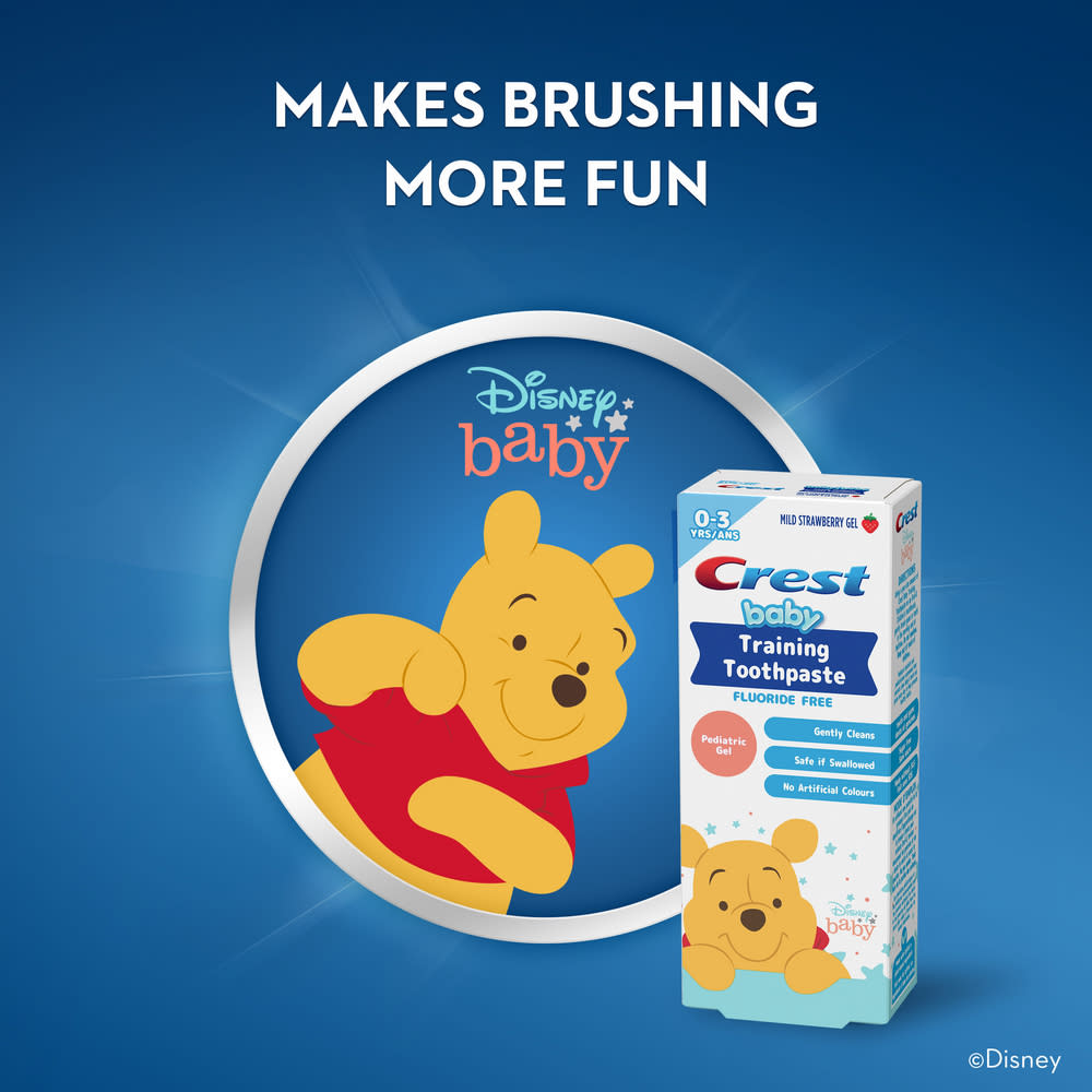 Crest Training Toothpaste, Fluoride Free, featuring Disney's Winnie the Pooh, Mild Strawberry Gel, 36 mL - 2