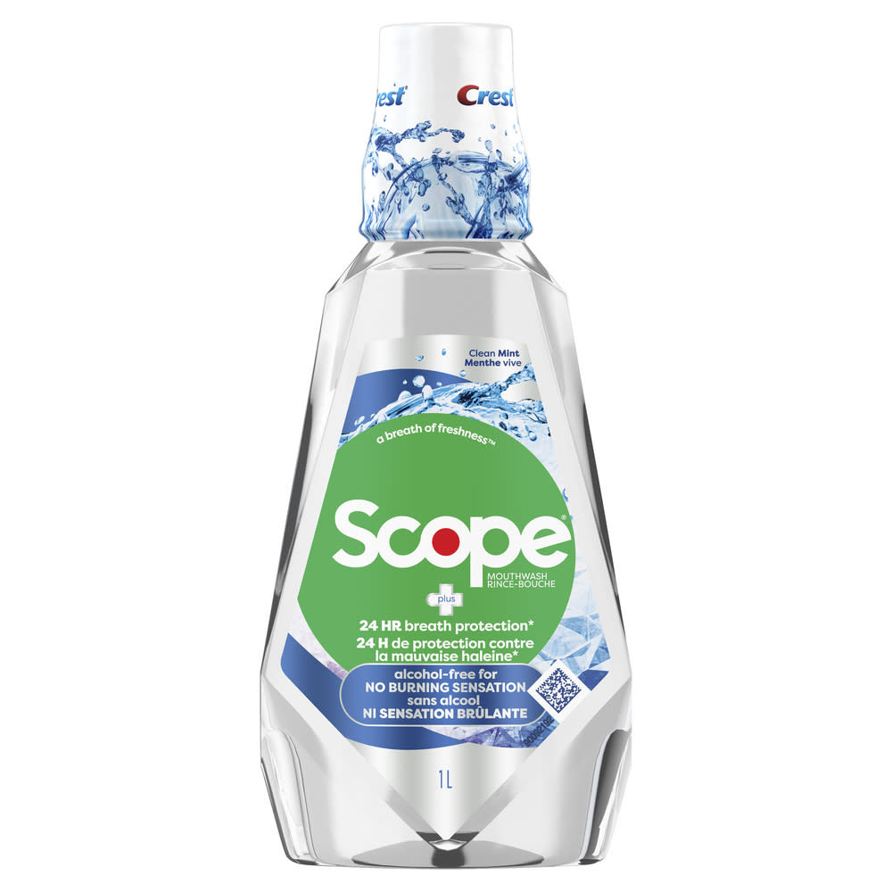 Crest Scope Breath Protection Alcohol Free Mouthwash, 1L -Image
