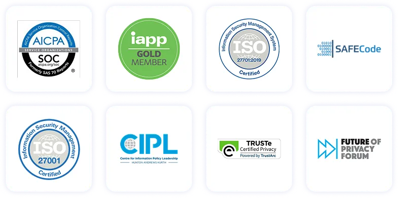 GDPR-first by design - Image below text - Badges.