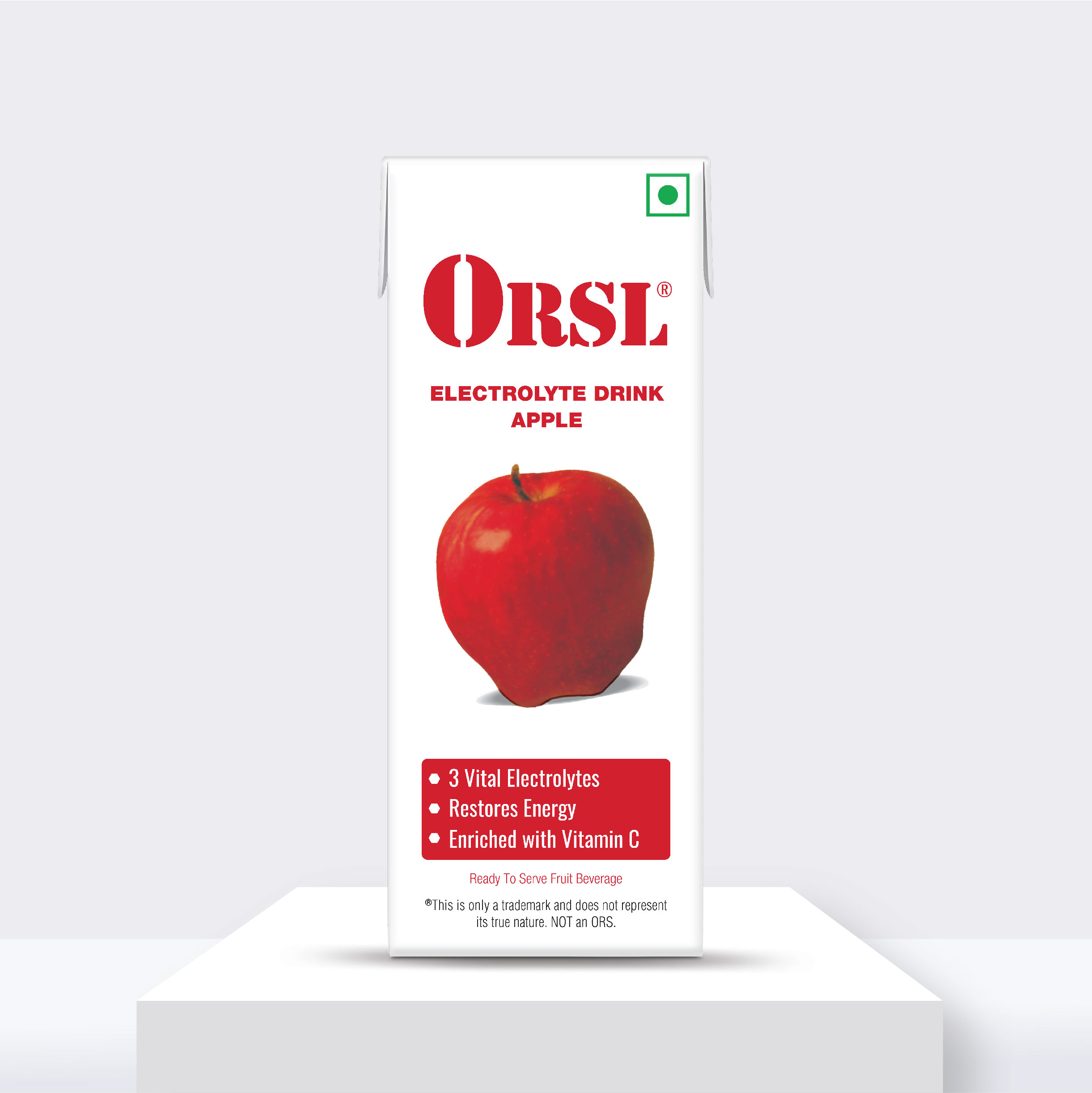 ORSL® Apple Drink 200 ml is an Electrolyte Drink.   It helps restore fluids, electrolytes and energy.