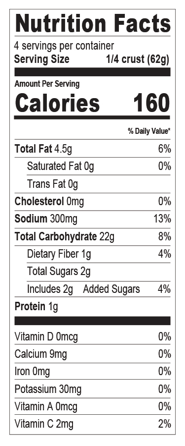 Nutrition facts — 12" Round