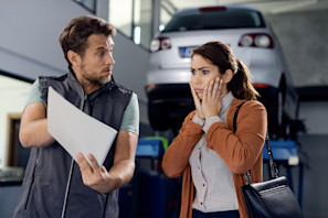 Garagiste avec une cliente pas contente