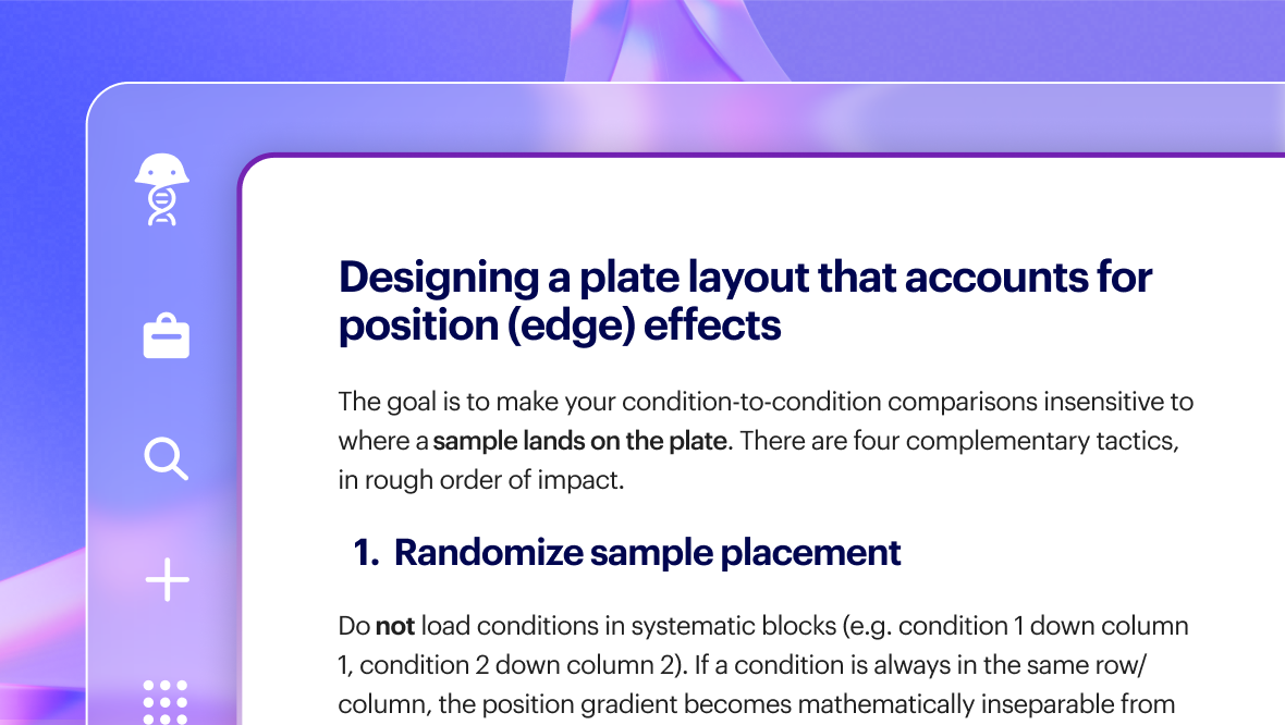 Experimental design - plate layout