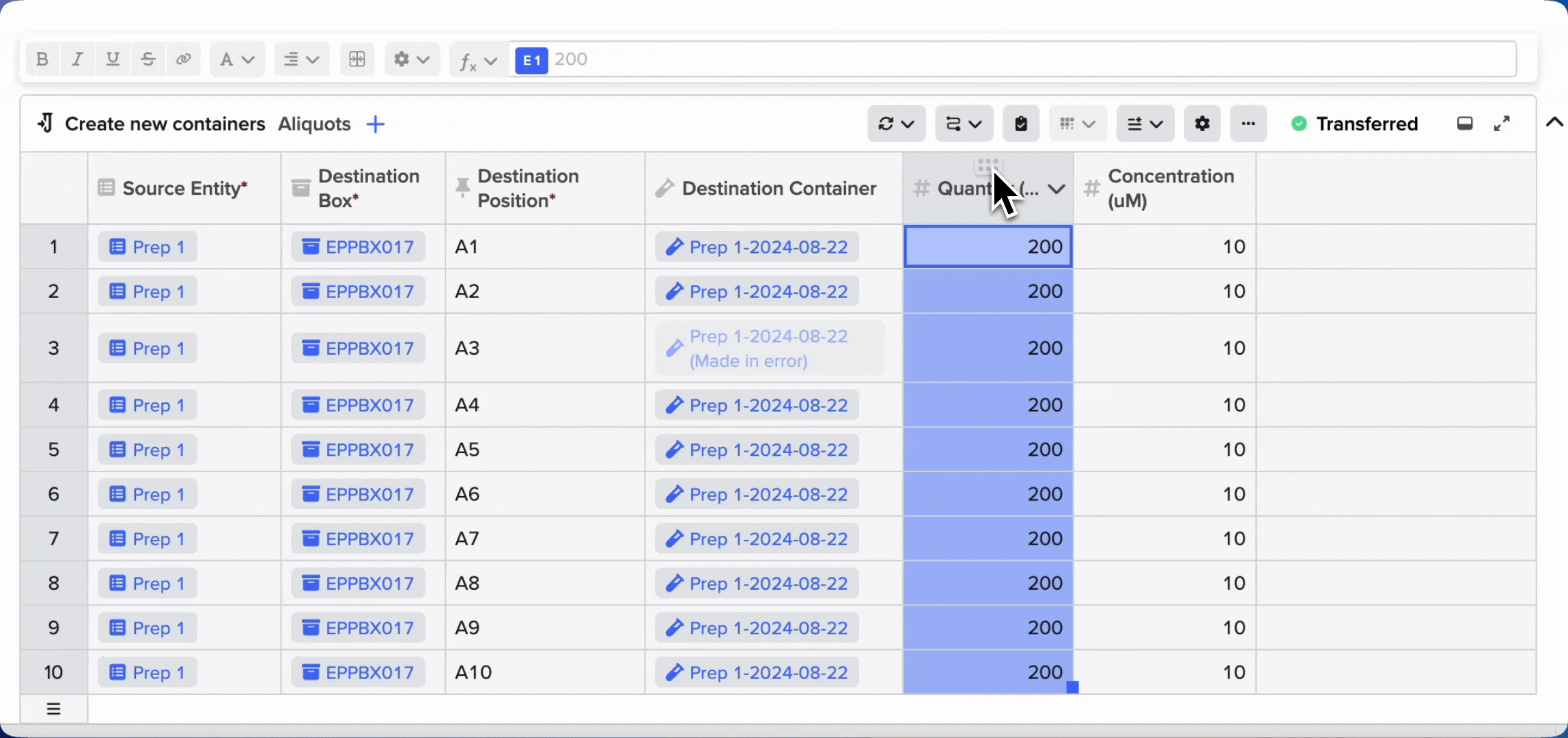 move columns - noteable in Notebook