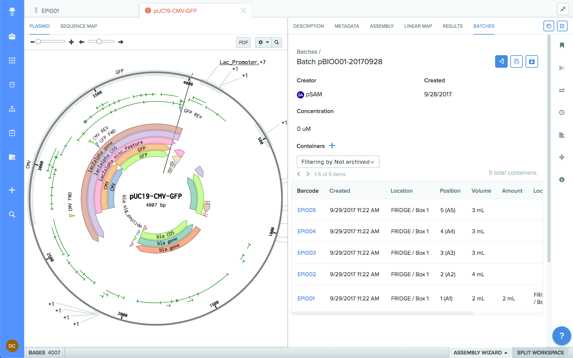 Sample Management Software Benchling