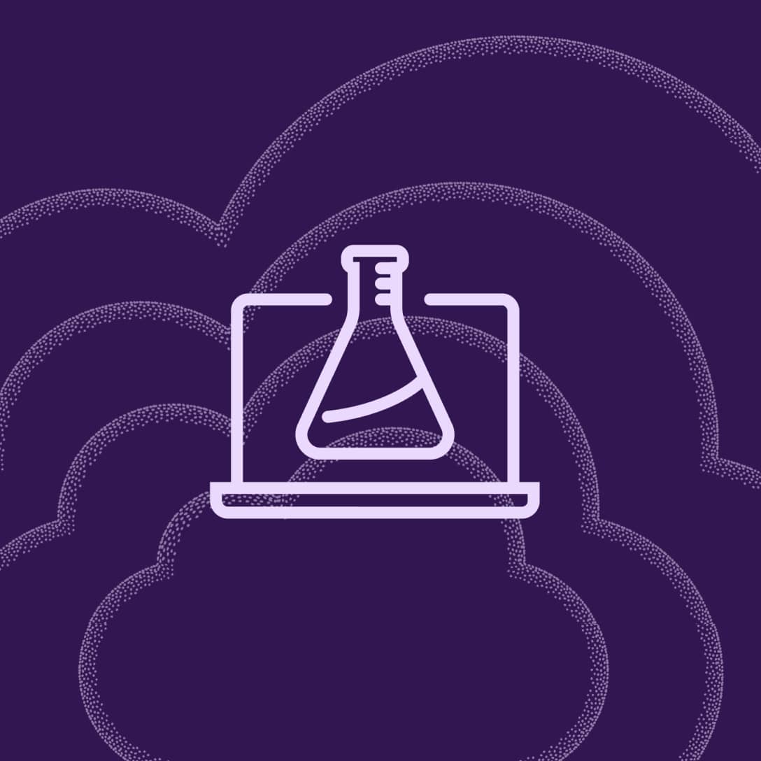 laptop beaker purple square
