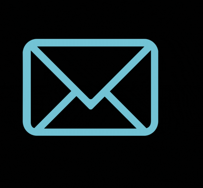 email GIF blue icon black background