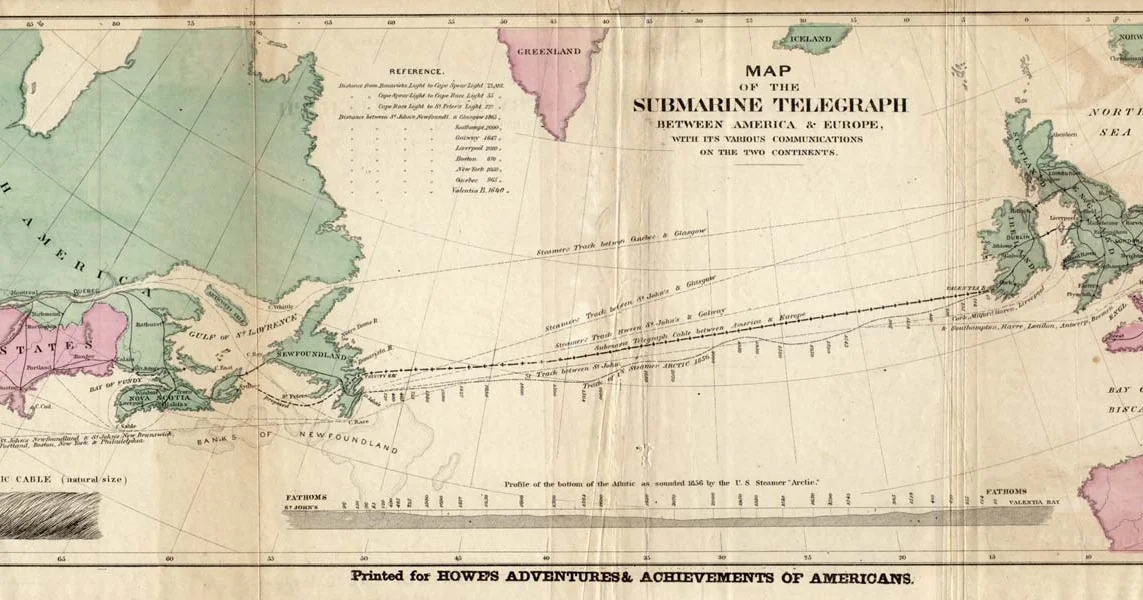 Transatlantic submarine cable map