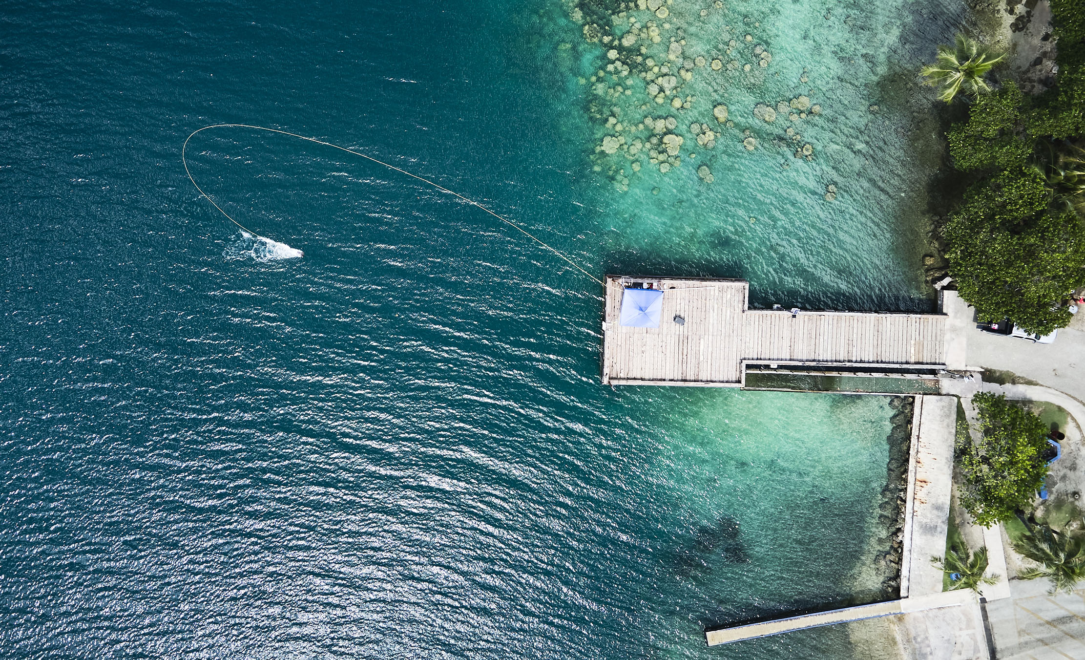 Pivot-dock-aerial-drone-shot
