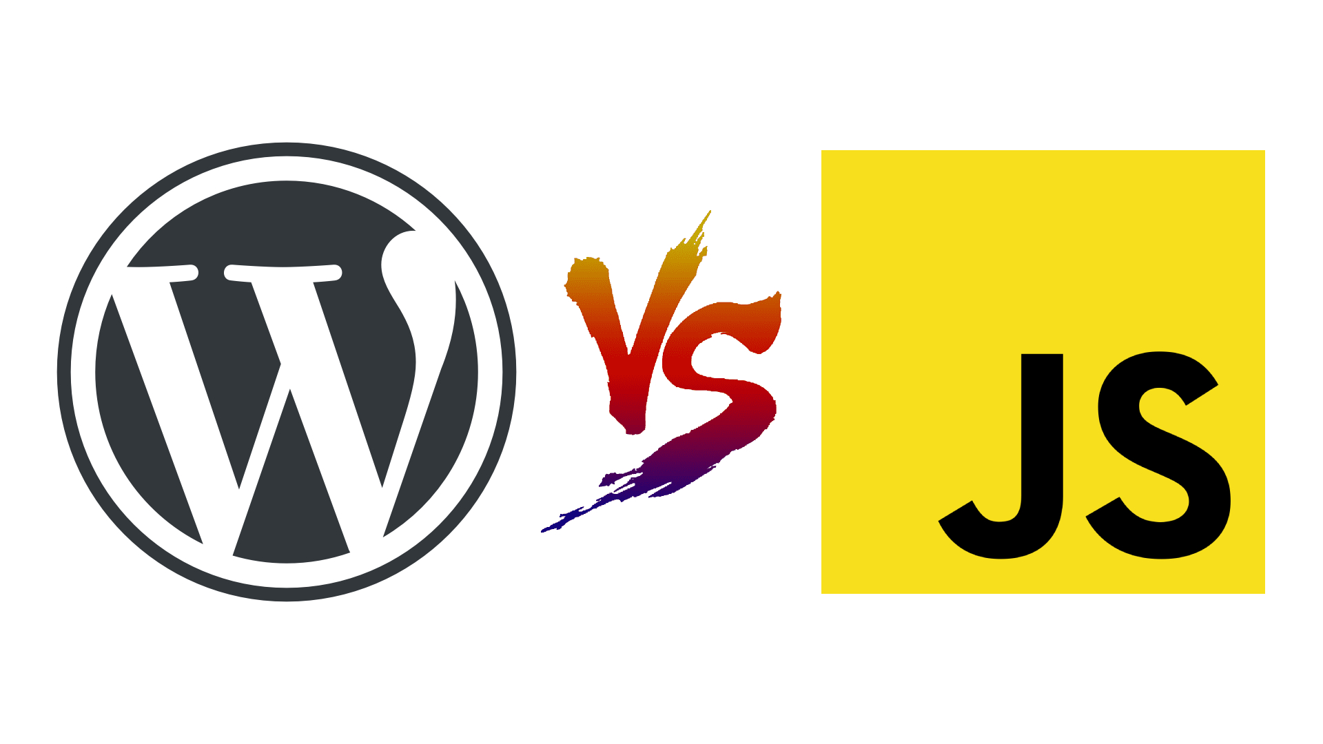 Image of the wordpress logo and javascript