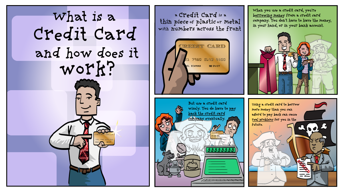Million Bazillion comic strip: What is a credit card and how does it work?
