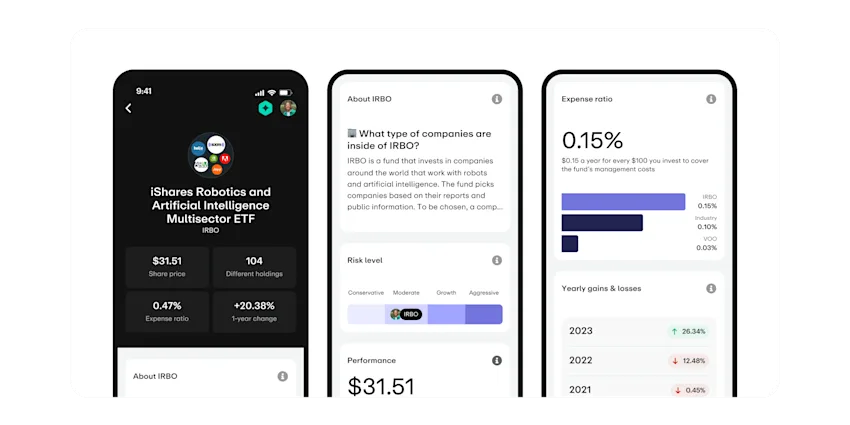 Invest app screenshot stock analysis