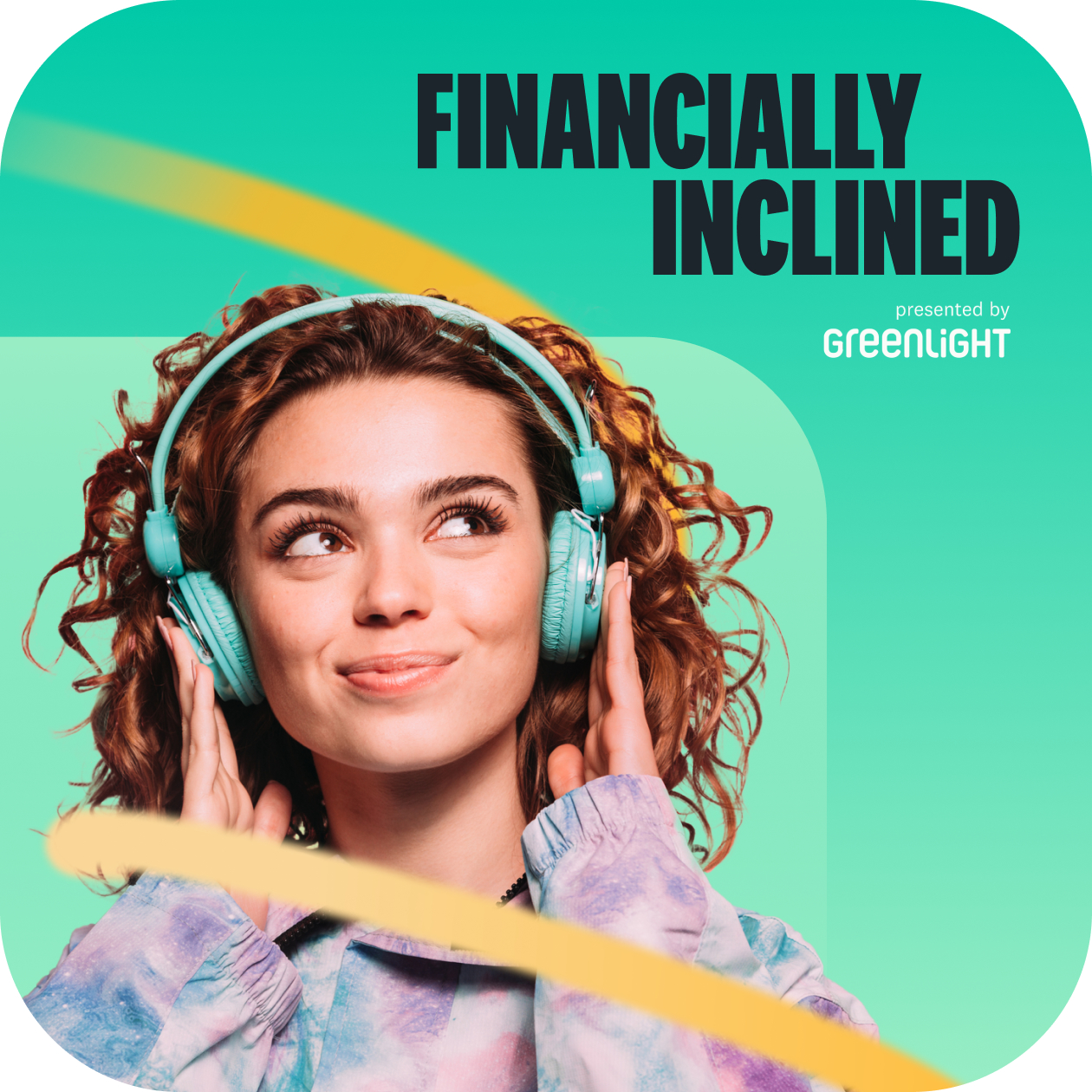 Marketplace's new podcast, Financially Inclined, with teen wearing headphones