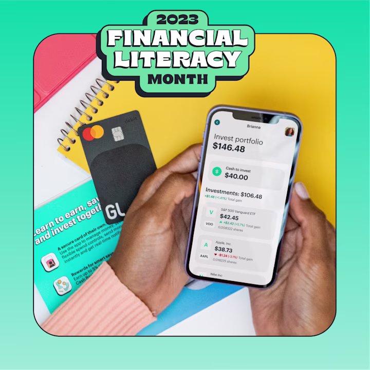 2023 Financial Literacy Month with Greenlight app and debit card for kids and teens
