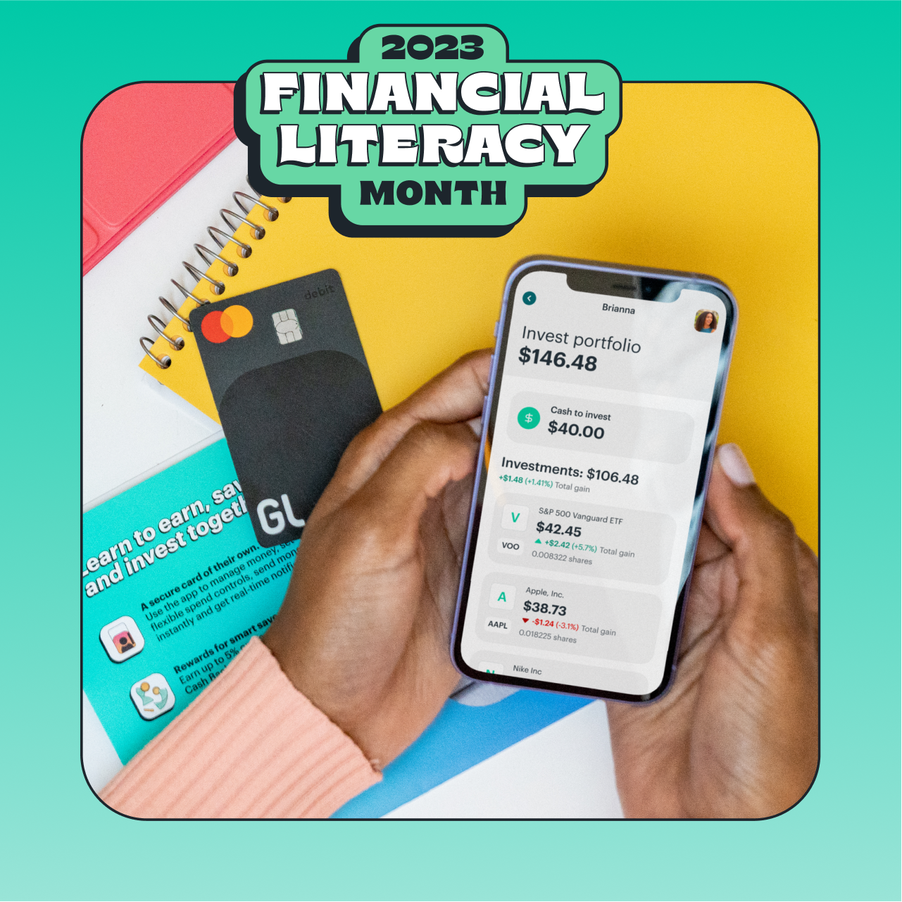 2023 Financial Literacy Month with Greenlight app and debit card for kids and teens