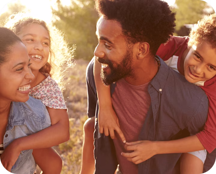 two parents with their young daughter and son