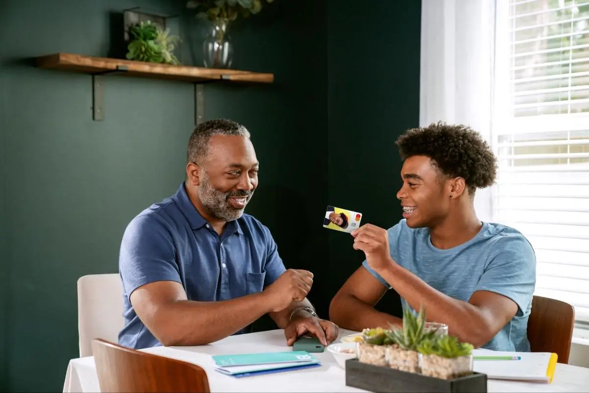 Father and son talking to each other