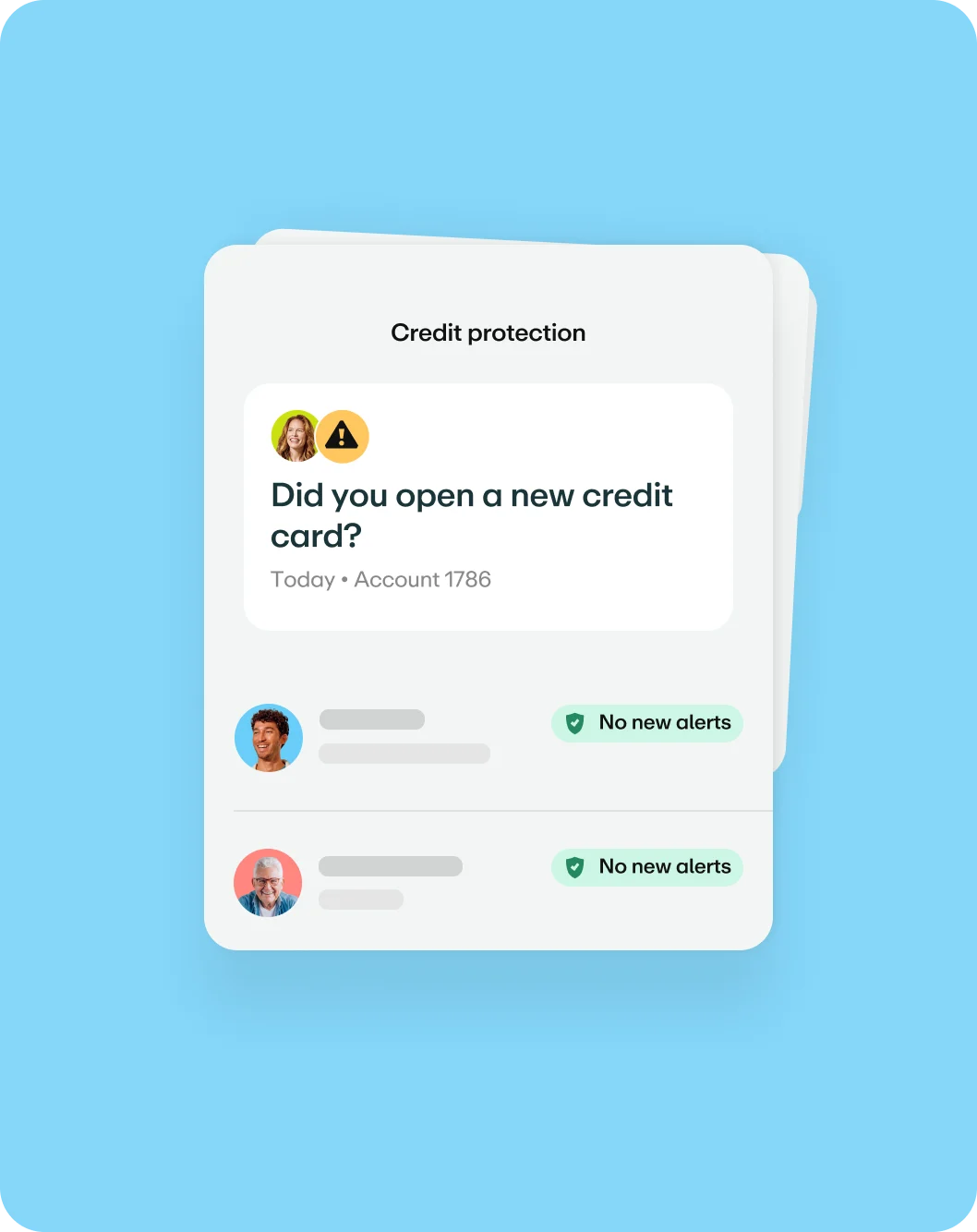 A Greenlight credit-protection alert asking whether you opened a new credit card, with no new alerts on other family members
glskillFp69e1a0011d7fa4329272116fe367bea7f88678958735bf786ac69ad5bd1d4da3