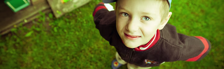 boy in his yard