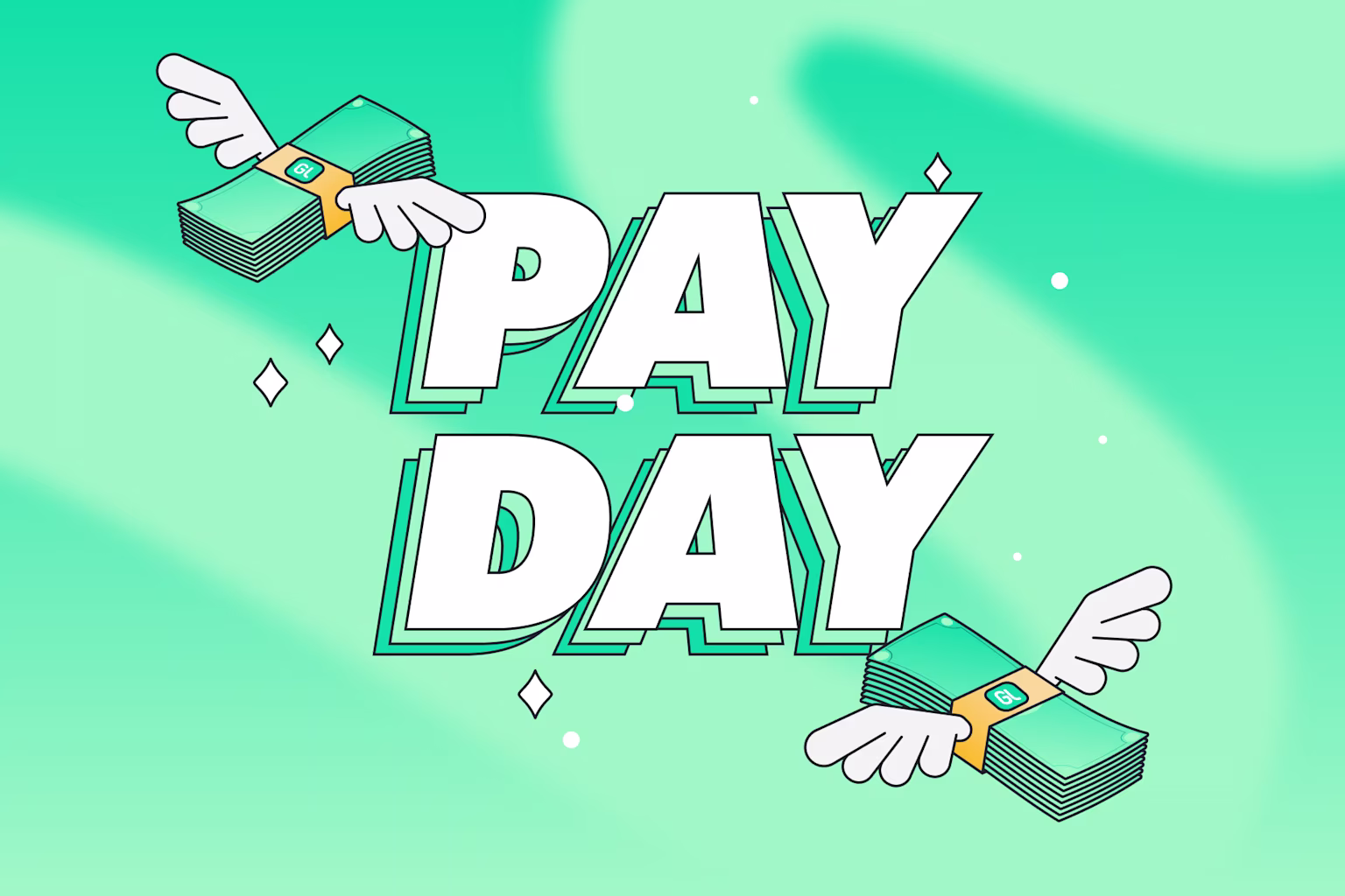 Pay day illustration for direct deposit
