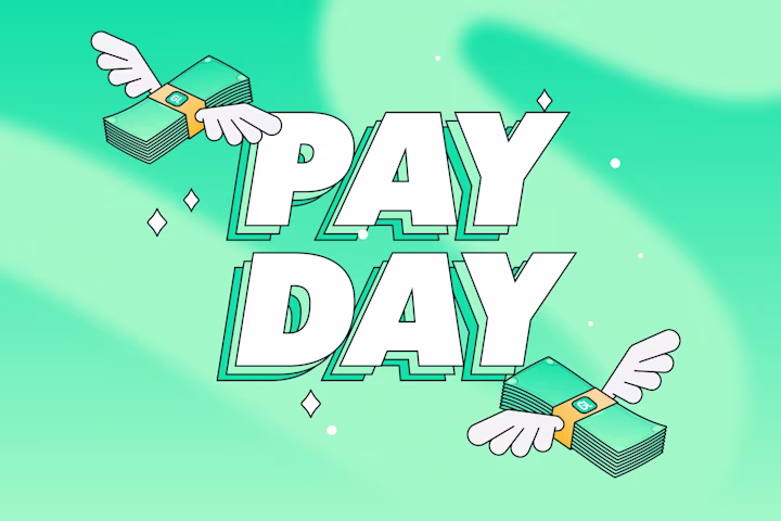Pay day illustration for direct deposit