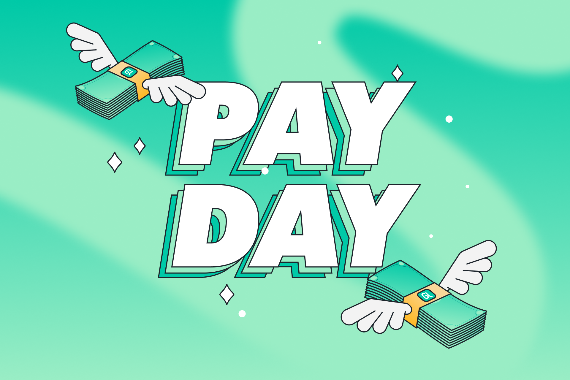 Pay day illustration for direct deposit