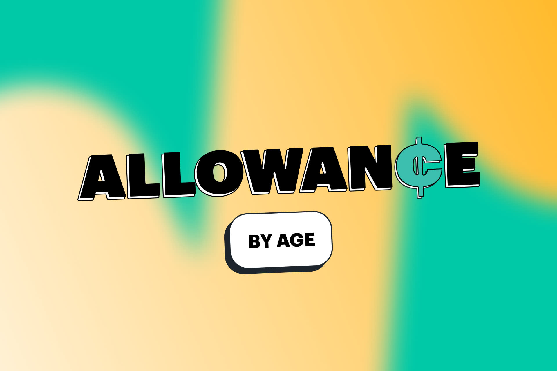 Allowance by age against yellow and green background for Greenlight's allowance by age blog in 2022