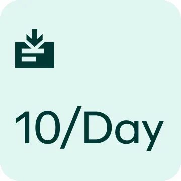 square-padded badge 10/Day