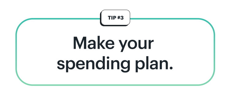Tip 3: Make your spending plan