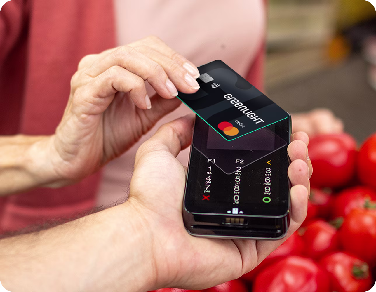 Tapping GL card for payment - tomatoes