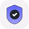 Shield badge icon - purple