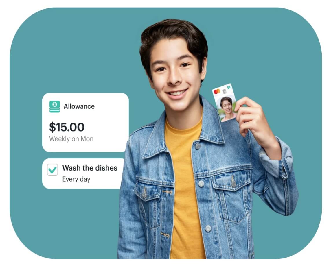 teen boy with greenlight allowance and chores notifications
