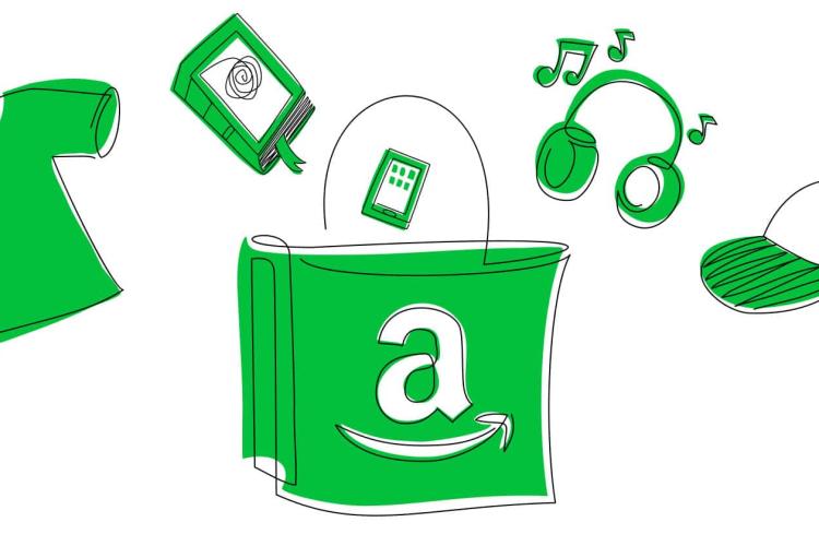 amazon shopping bag with items