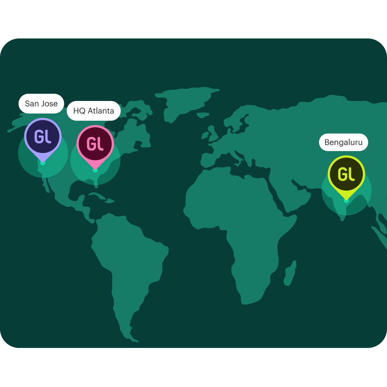 Map of Greenlight hubs around the world