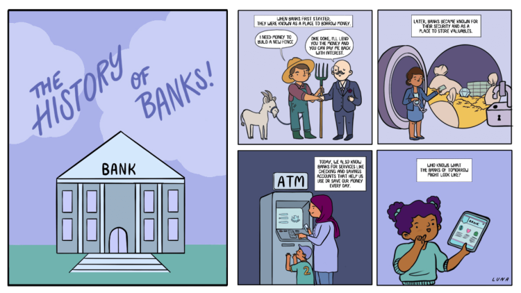 "The History of Banks!" comic