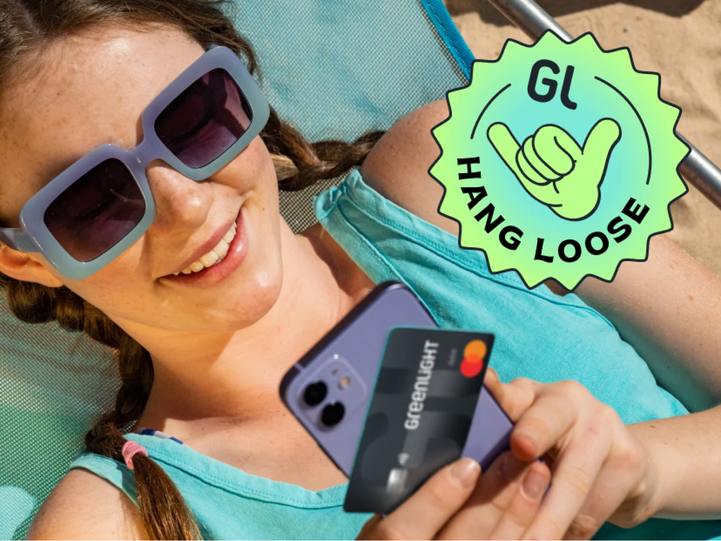 Hawaii Sweep LP, Girl with Phone Debit Card Tablet, Illustrated =no