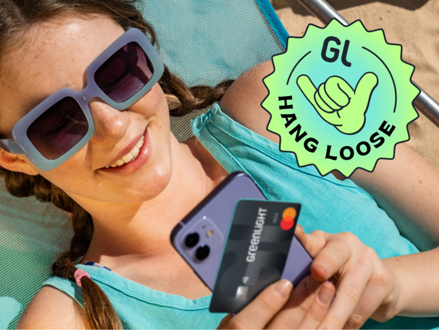 Hawaii Sweep LP, Girl with Phone Debit Card Tablet, Illustrated =no