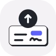 Colorful icon of direct deposit.