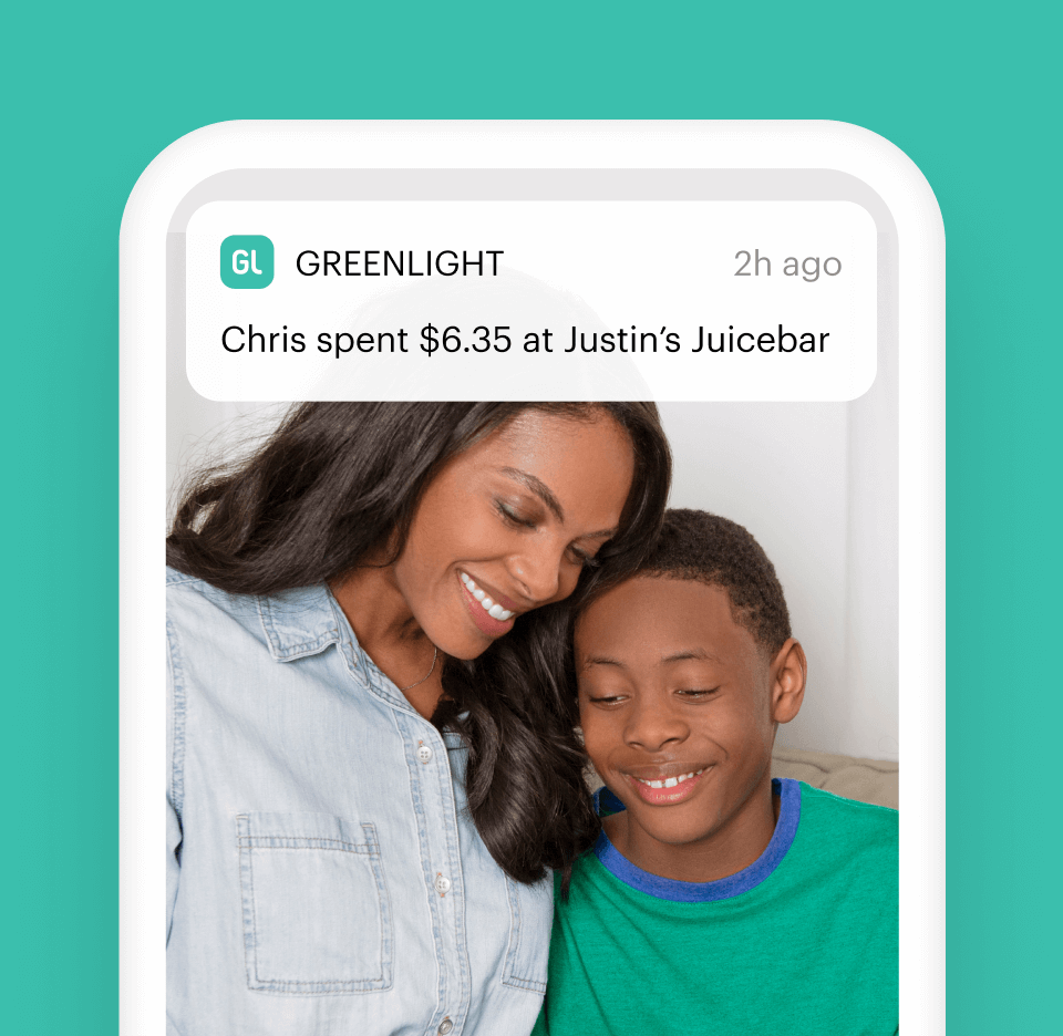 spending notification from the Greenlight app