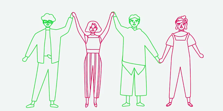 drawings of people holding hands