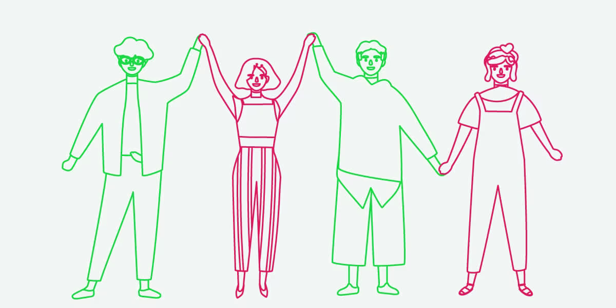 drawings of people holding hands