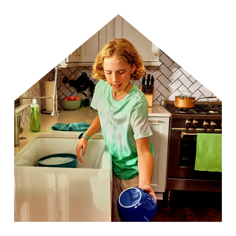 A chores checklist with completed tasks