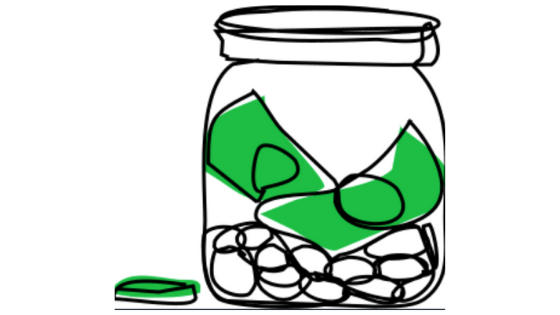 drawing of savings jar