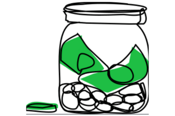 drawing of savings jar