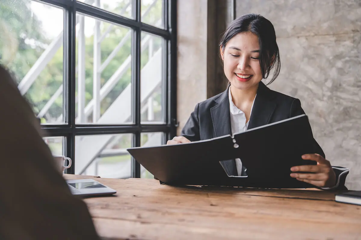 Entrepreneur holding a folder