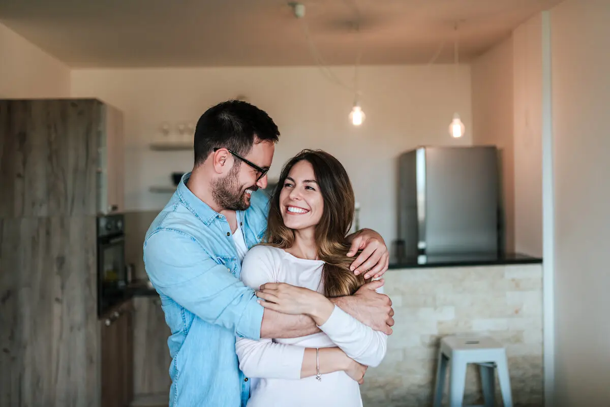 Couple hugging each other