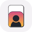 Colorful icon of teen's debit card