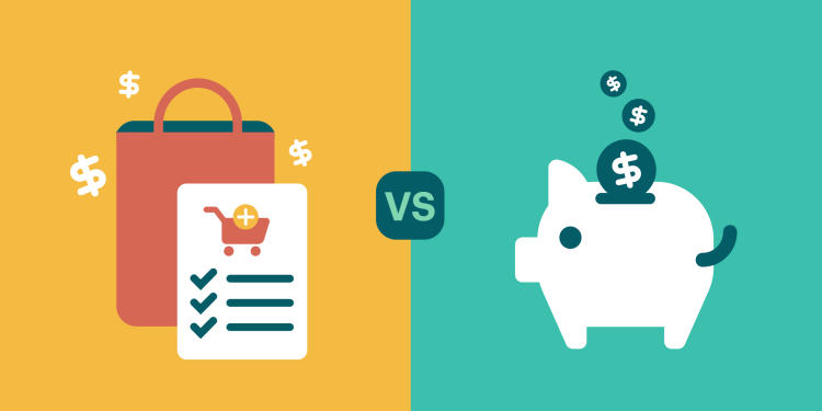spending money vs. saving it image