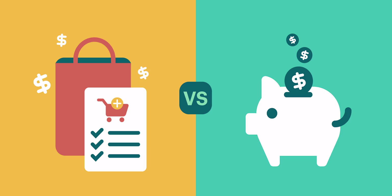 spending money vs. saving it image